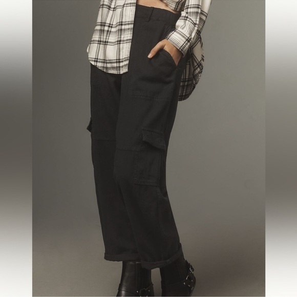 NWT! Anthropologie Pilcro Slim Linen Beach Cargo Pants - Size XS 🟥 - Picture 4 of 7